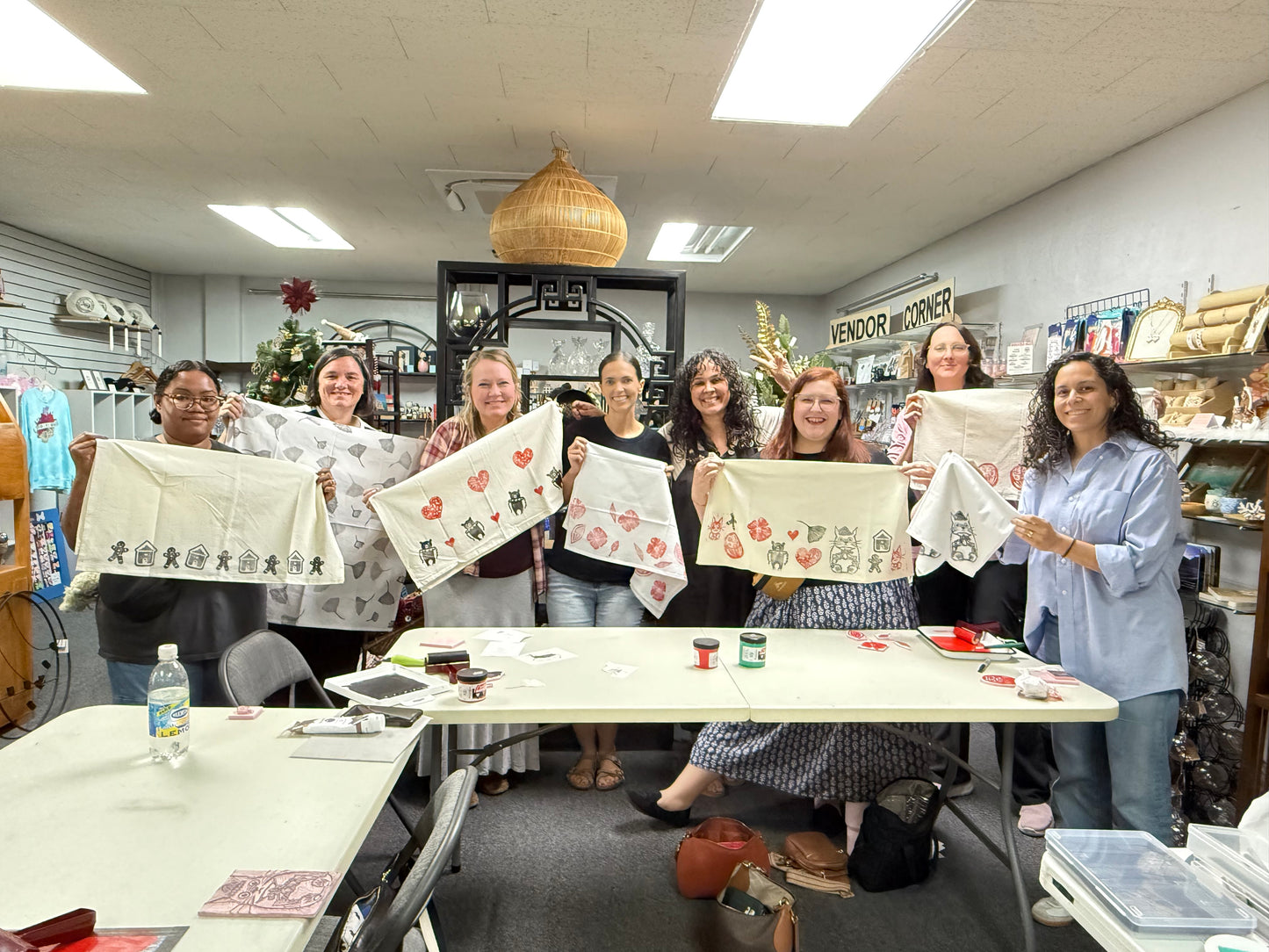 Holiday Linocut Tea Towel Workshop