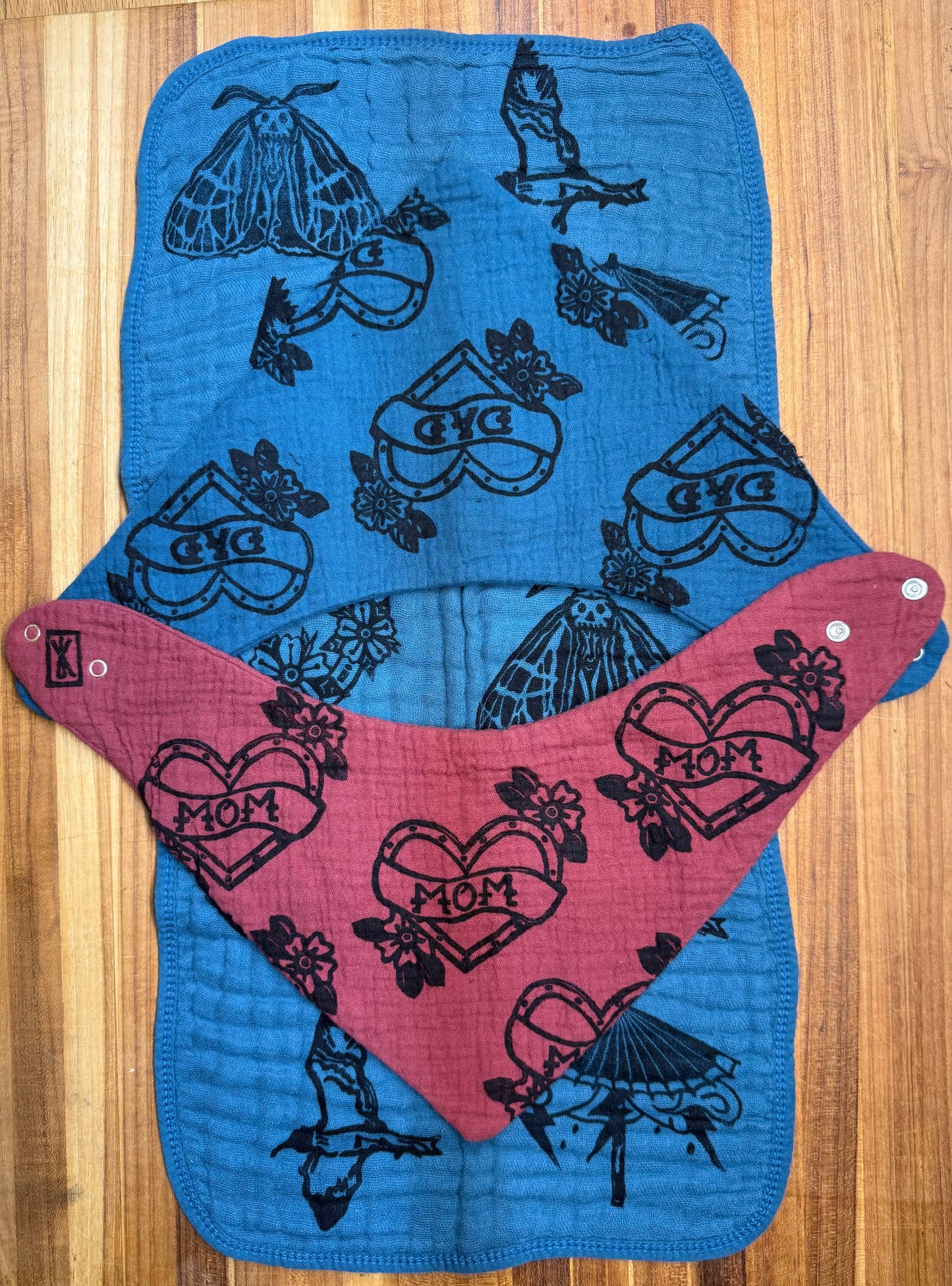 Burp Cloth & Bandana Bib Set - American Traditional