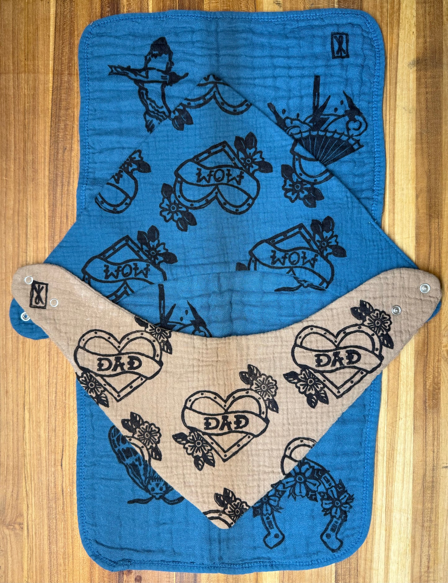 Burp Cloth & Bandana Bib Set - American Traditional